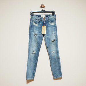 CURRENT/ELLIOTT Stiletto distressed skinny jeans